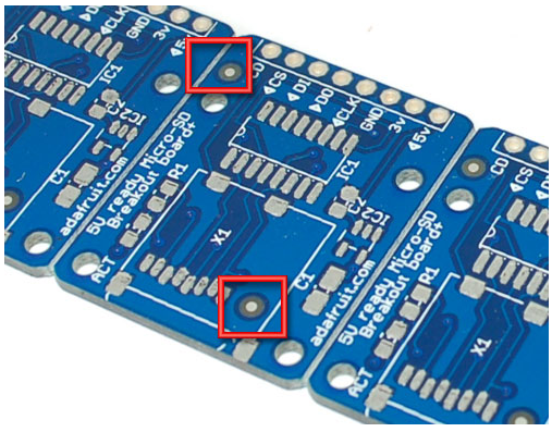 PCB 上的基准标记，用于自动装配对齐