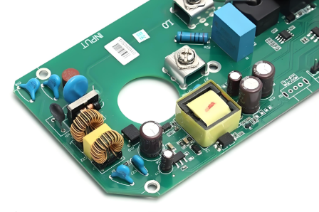 焊接在 PCB 上的通孔元件,用于电子项目。