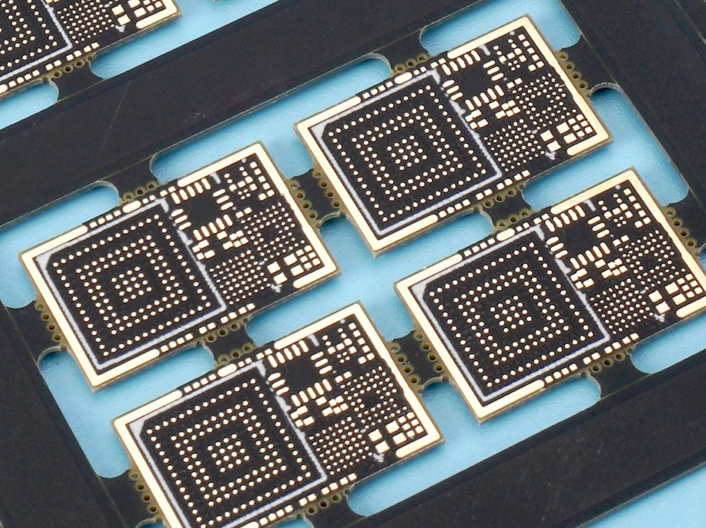 带有邮票孔的 PCB，用于沿边缘分板。