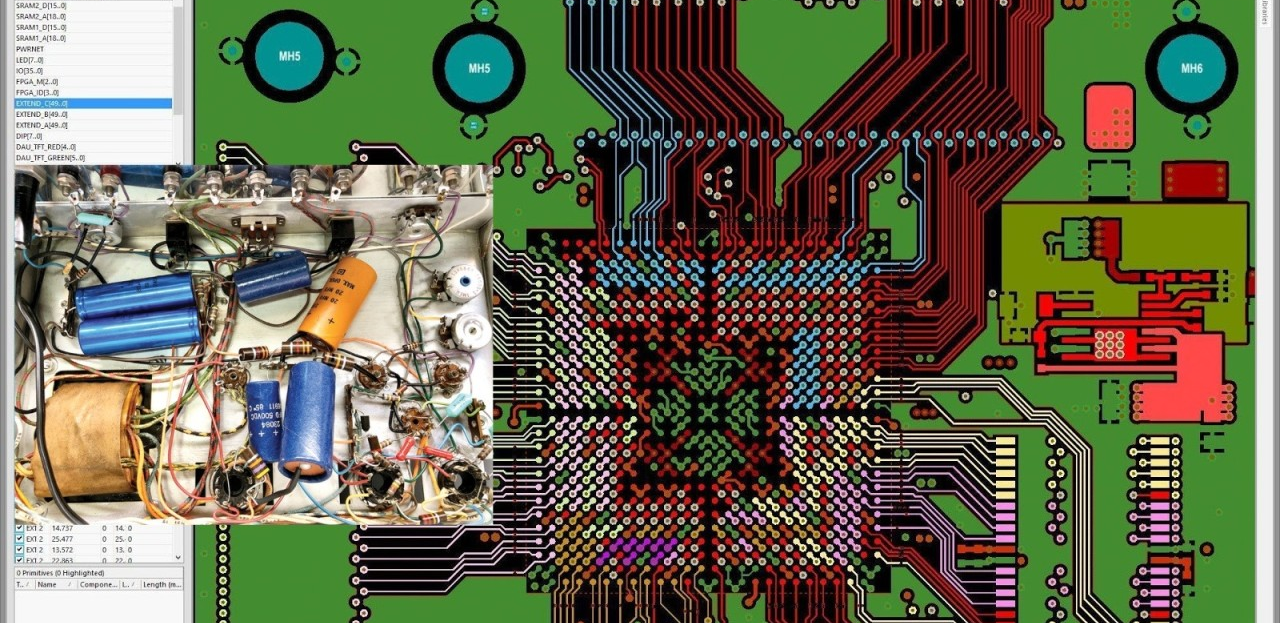 杂乱与优化的PCB布局的比较，以减小尺寸