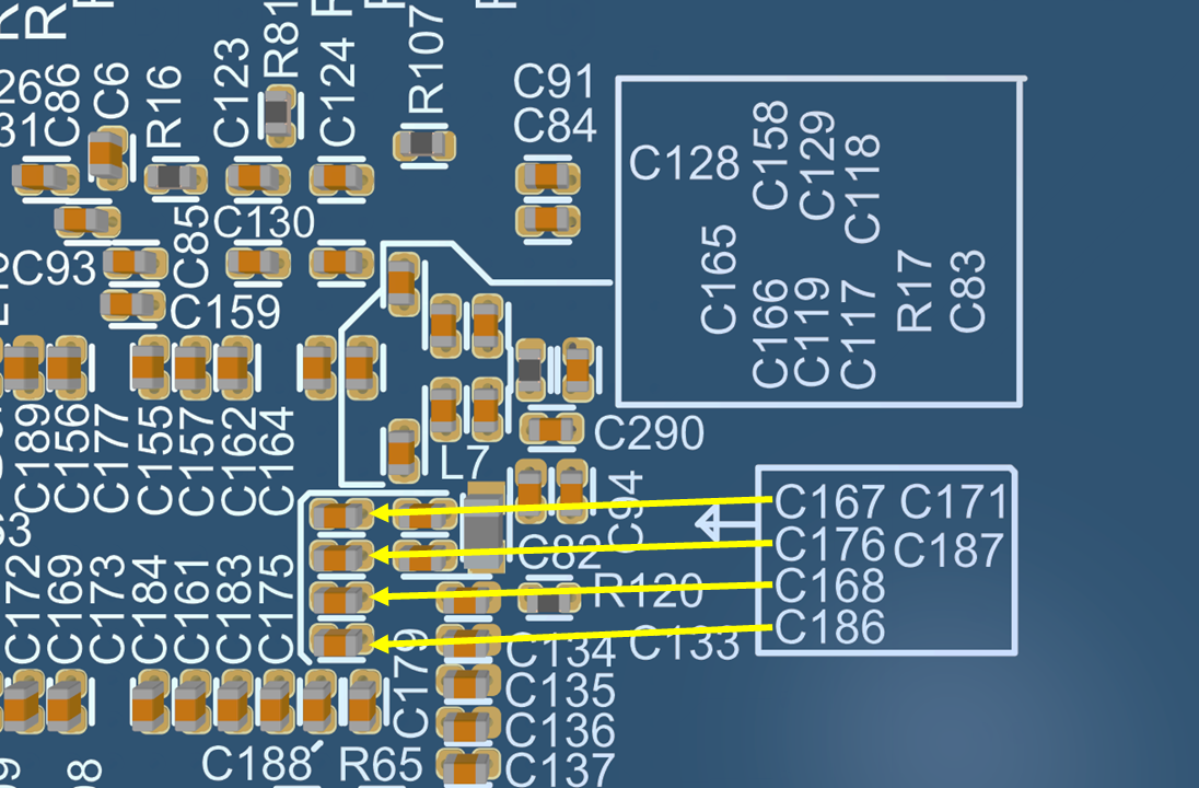 高密度PCB上直接图例印刷的特写 高密度PCB上直接图例印刷的特写