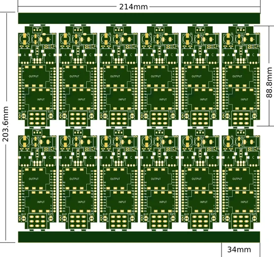 用于蚀刻多块板的面板化 PCB 布局 用于蚀刻多块板的面板化 PCB 布局