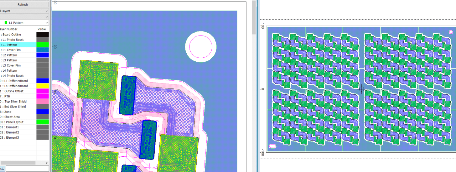 在设计软件中将多个PCB排列在面板上 在设计软件中将多个PCB排列在面板上