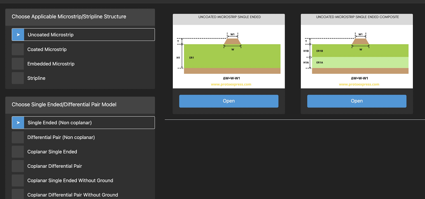mpedance calculator in PCB design software for signal integrity